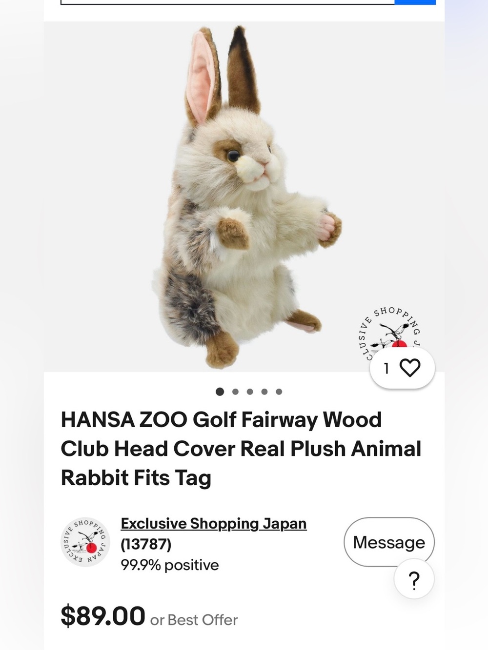 Hansa Zoo Golf Fairway Wood Club Head Cover